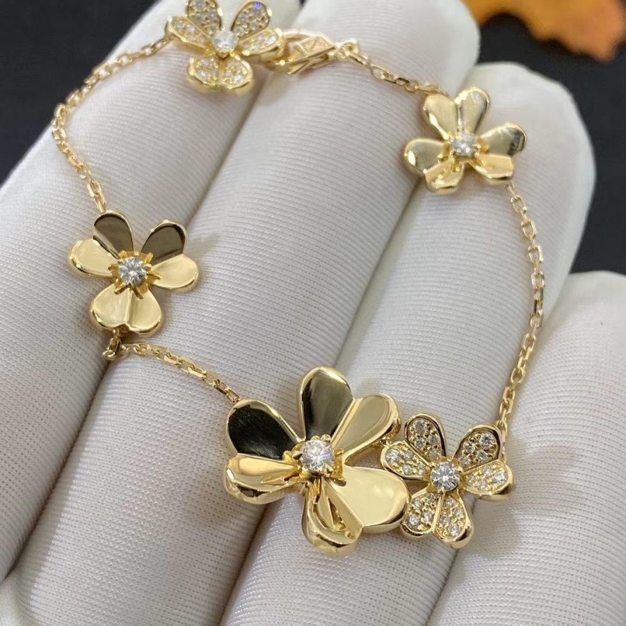 [Glitter Jewelry]FRIVOLE GOLD 5 FLOWERS BRACELET
