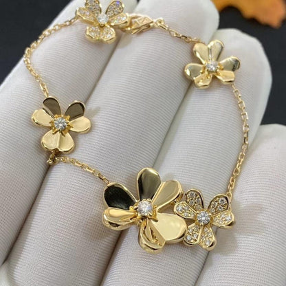 [Glitter Jewelry]FRIVOLE GOLD 5 FLOWERS BRACELET