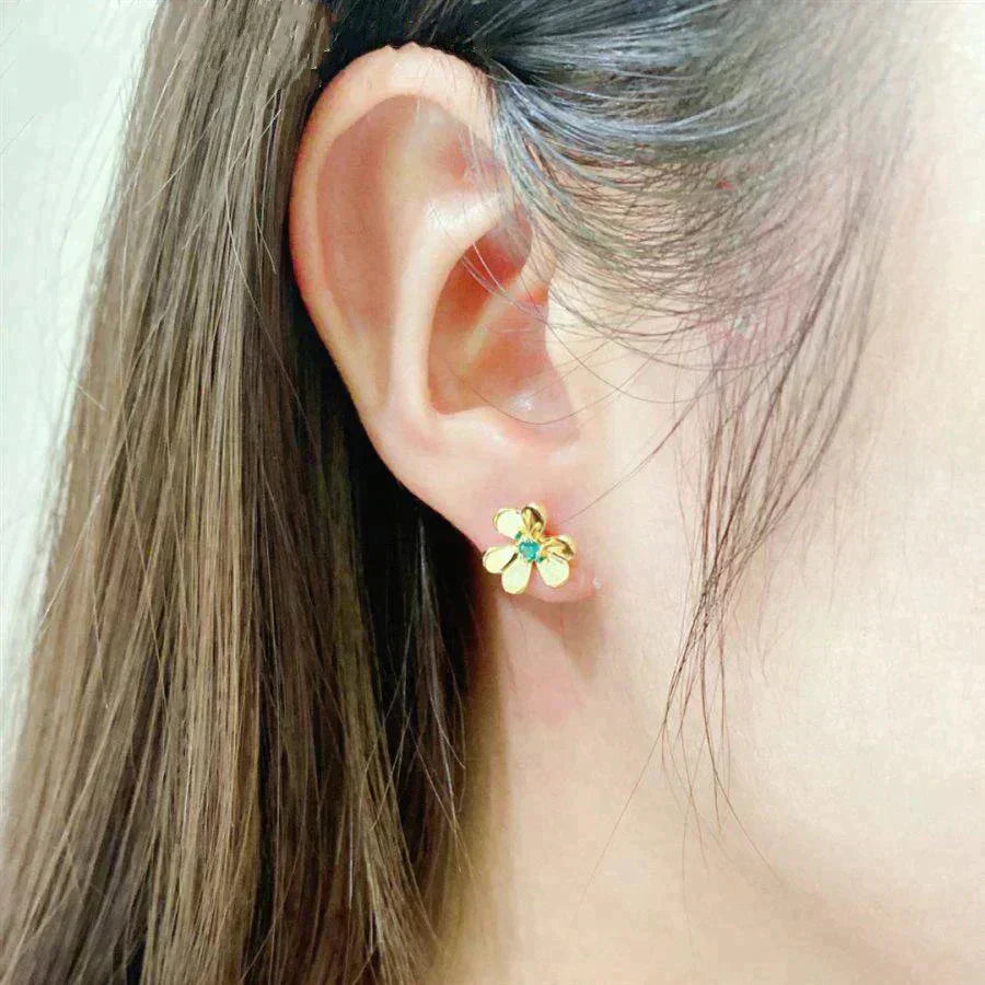 [Glitter Jewelry]FRIVOLE  FLOWER MALACHITE EARRINGS