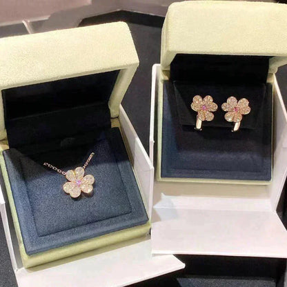 [Glitter Jewelry]FRIVOLE ROSE GOLD FLOWER DIAMOND NECKLACE