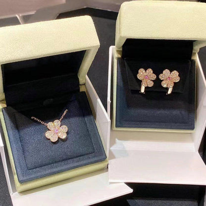 [Glitter Jewelry]FRIVOLE ROSE GOLD FLOWER DIAMOND NECKLACE
