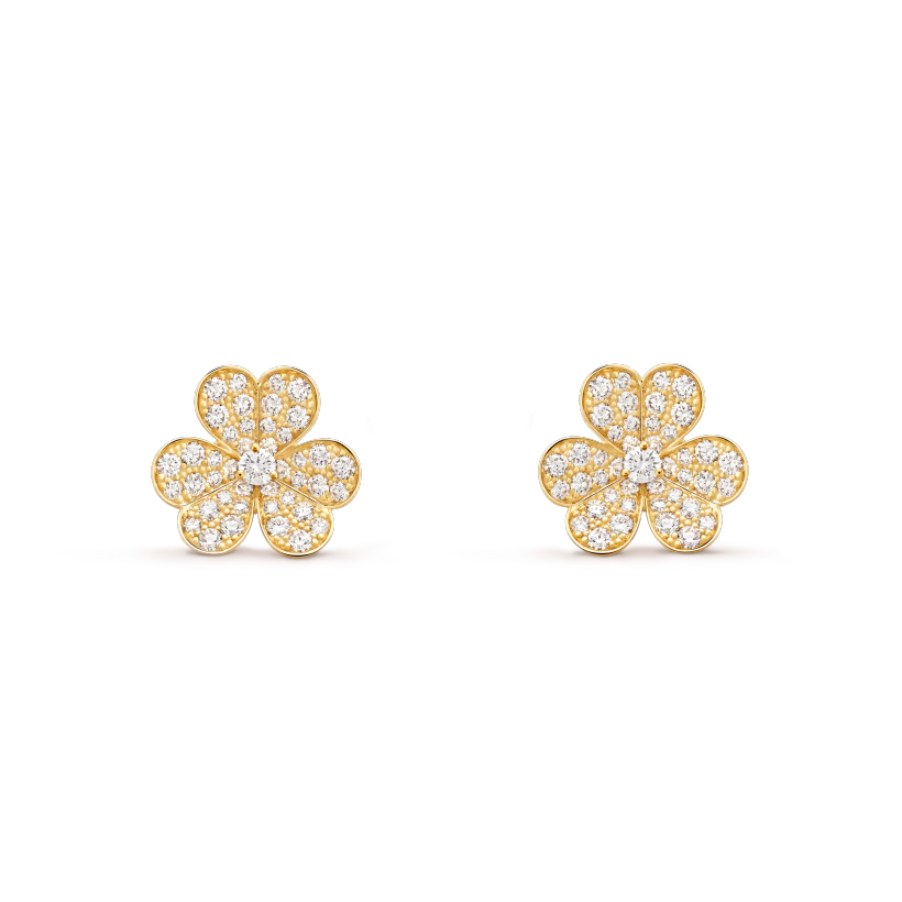 [Glitter Jewelry]FRIVOLE GOLD FLOWER DIAMOND EARRINGS