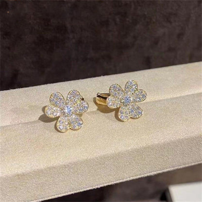 [Glitter Jewelry]FRIVOLE GOLD FLOWER DIAMOND EARRINGS