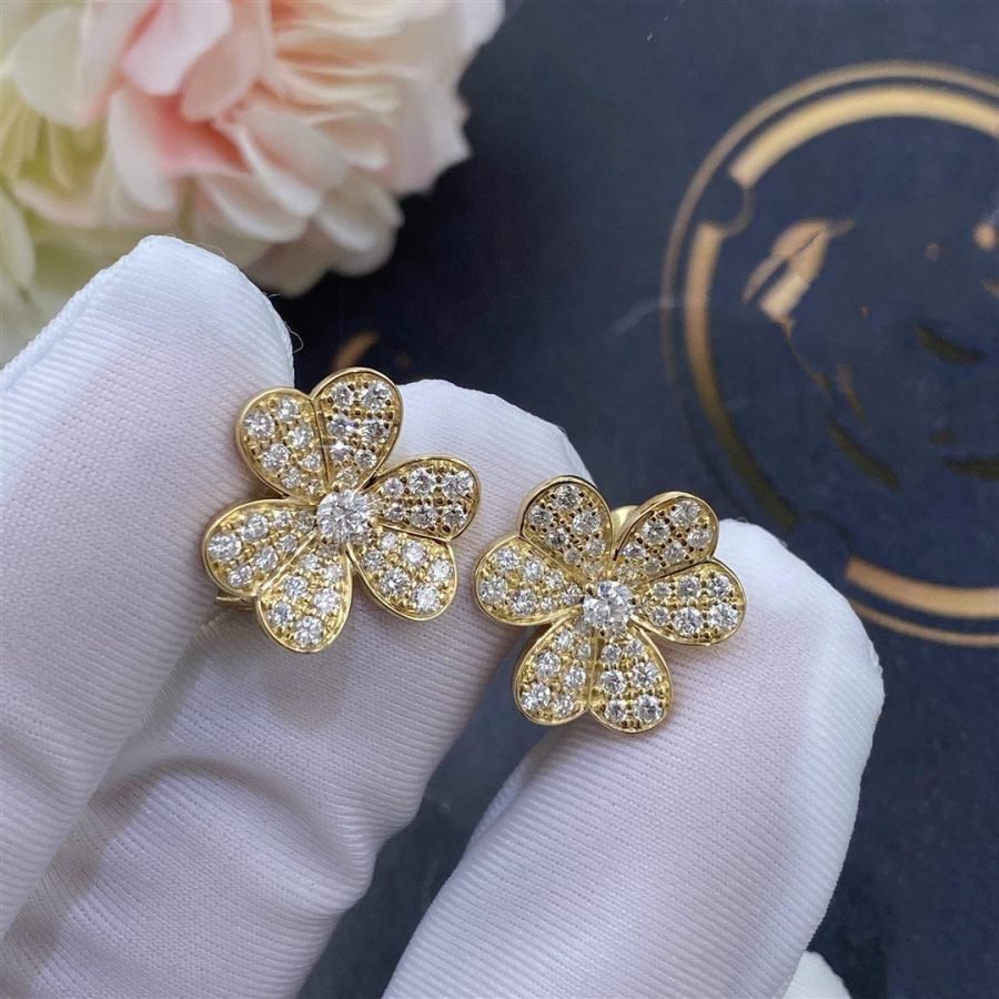 [Glitter Jewelry]FRIVOLE GOLD FLOWER DIAMOND EARRINGS