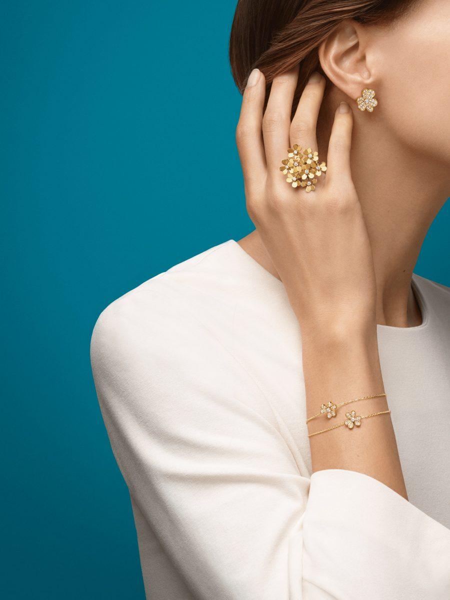[Glitter Jewelry]FRIVOLE GOLD FLOWER DIAMOND EARRINGS