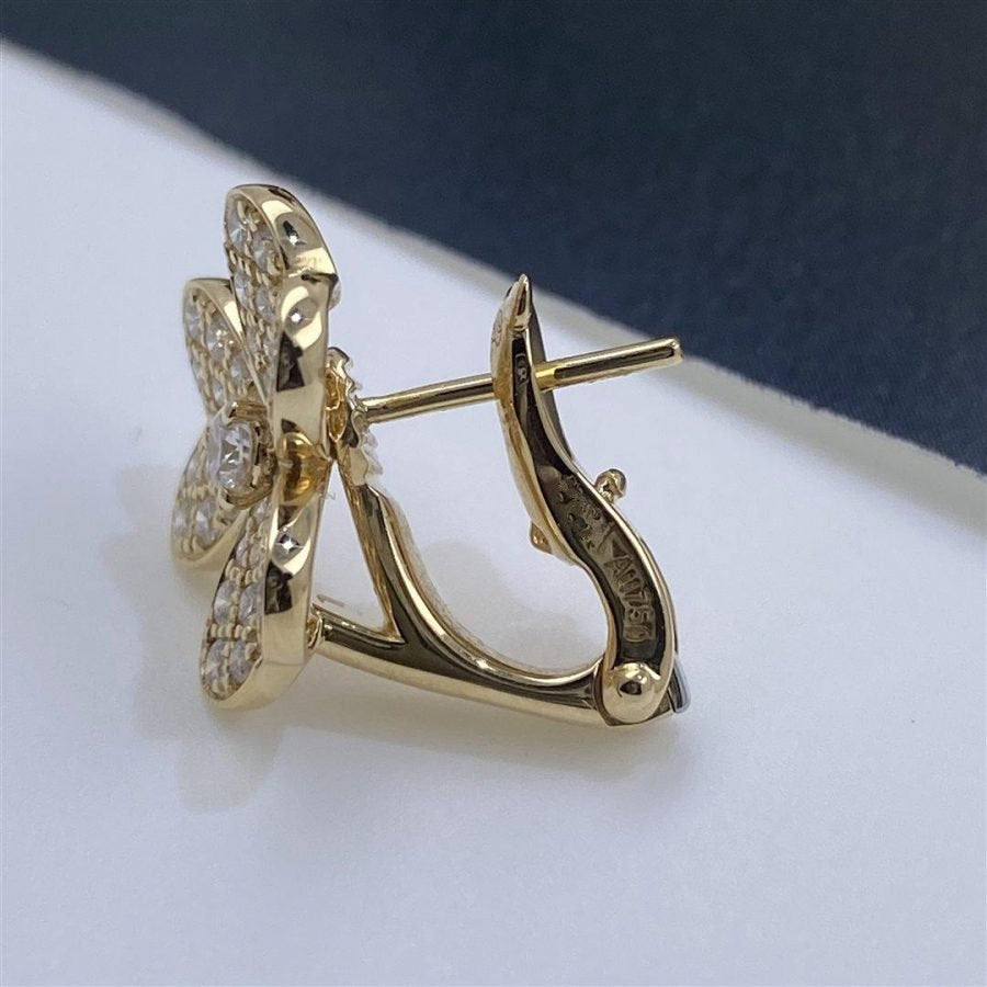 [Glitter Jewelry]FRIVOLE GOLD FLOWER DIAMOND EARRINGS