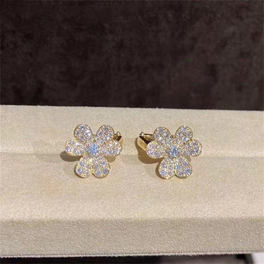 [Glitter Jewelry]FRIVOLE GOLD FLOWER DIAMOND EARRINGS