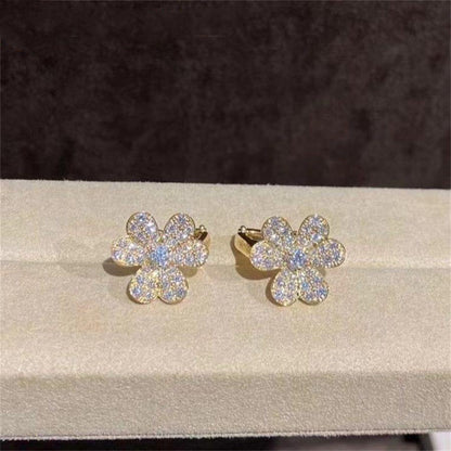 [Glitter Jewelry]FRIVOLE GOLD FLOWER DIAMOND EARRINGS