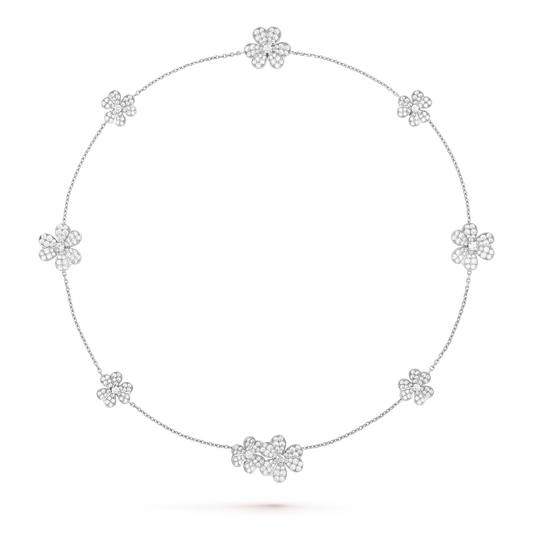 [Glitter Jewelry]FRIVOLE SILVER 9 FLOWERS NECKLACE