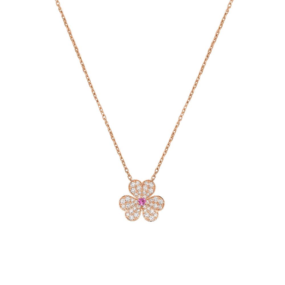 [Glitter Jewelry]FRIVOLE ROSE GOLD FLOWER DIAMOND NECKLACE