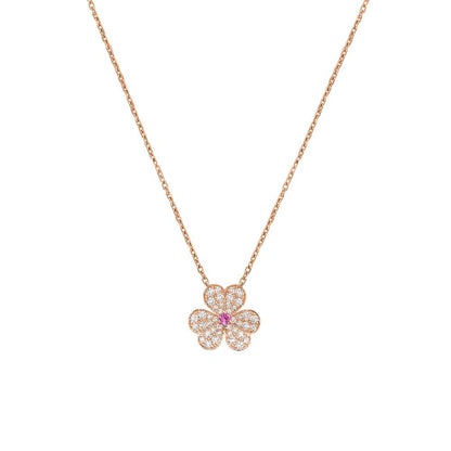 [Glitter Jewelry]FRIVOLE ROSE GOLD FLOWER DIAMOND NECKLACE