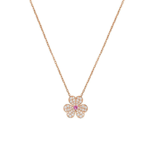 [Glitter Jewelry]FRIVOLE ROSE GOLD FLOWER DIAMOND NECKLACE