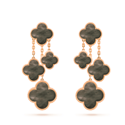 [Glitter Jewelry]CLOVER EARRINGS DARK MOP 4 MOTIFS ROSE GOLD