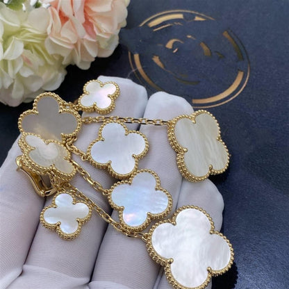 [Glitter Jewelry]CLOVER EARRINGS WHITE MOP 4 MOTIFS GOLD
