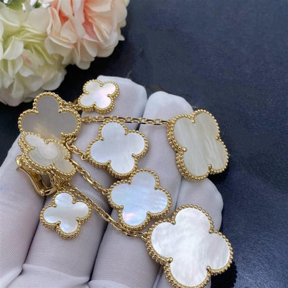 [Glitter Jewelry]CLOVER EARRINGS WHITE MOP 4 MOTIFS GOLD