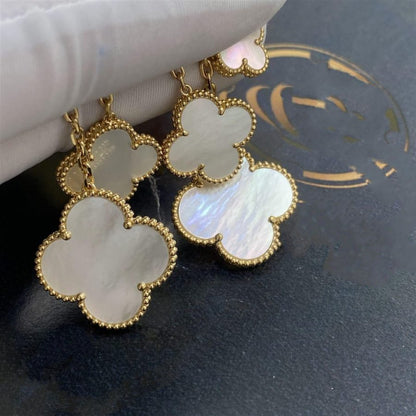 [Glitter Jewelry]CLOVER EARRINGS WHITE MOP 4 MOTIFS GOLD
