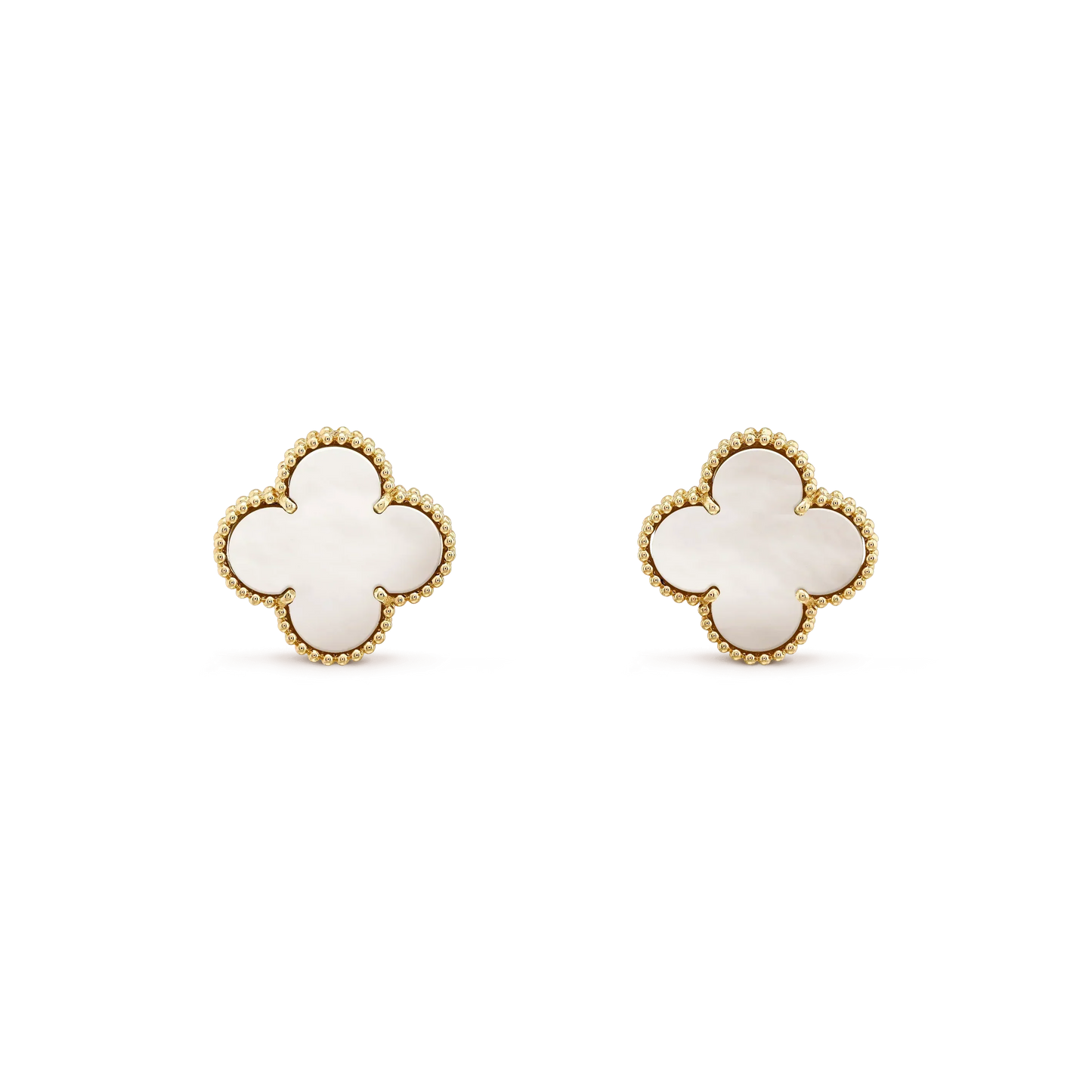 [Glitter Jewelry]CLOVER MEDIUM 1 MOTIFS  WHITE MOP STUD EARRINGS