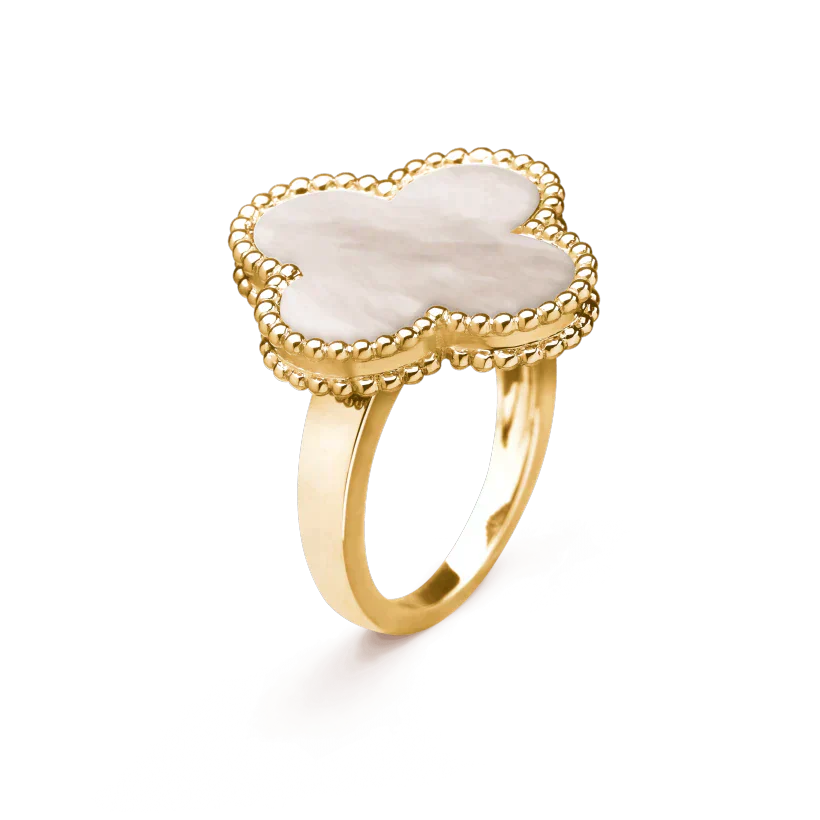[Glitter Jewelry]CLOVER WHITE MOP RING