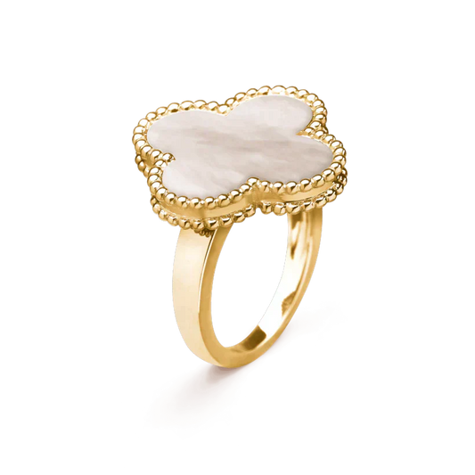 [Glitter Jewelry]CLOVER WHITE MOP RING
