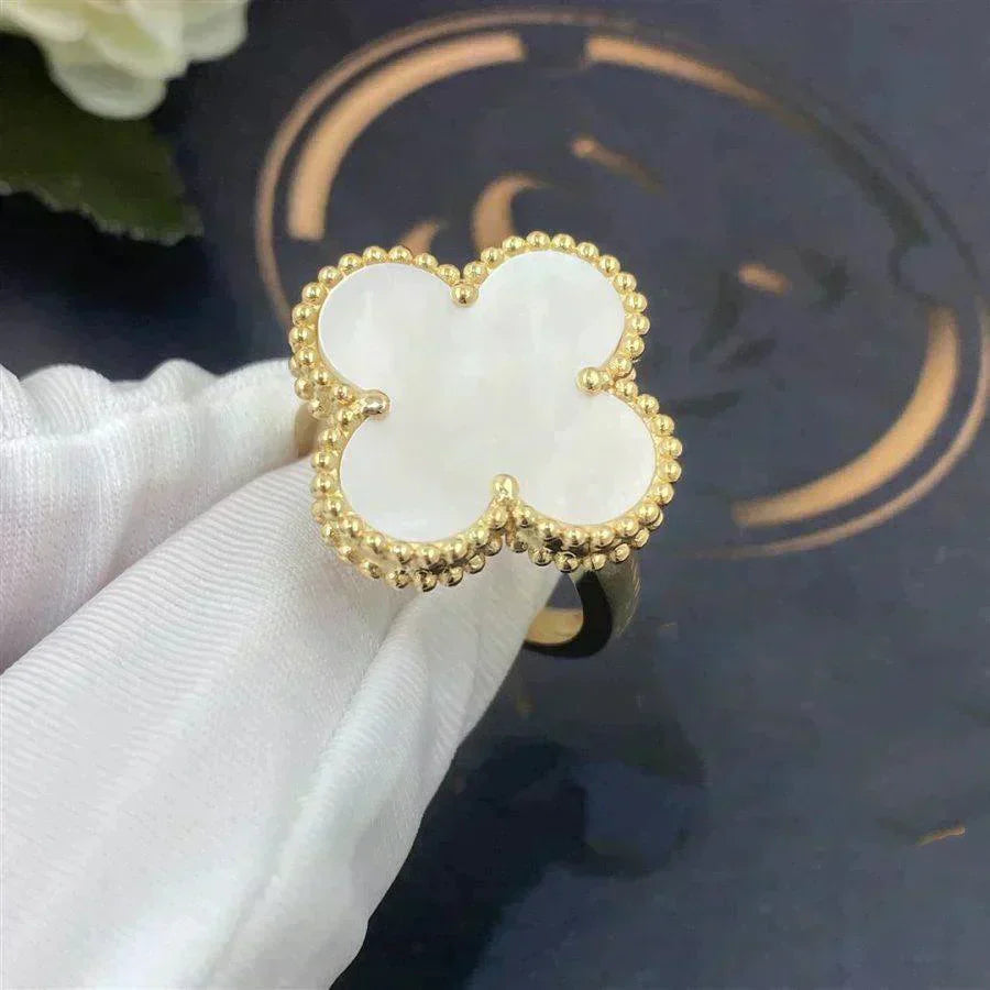 [Glitter Jewelry]CLOVER WHITE MOP RING