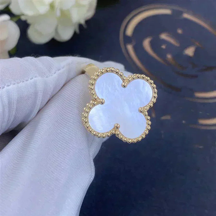 [Glitter Jewelry]CLOVER WHITE MOP RING