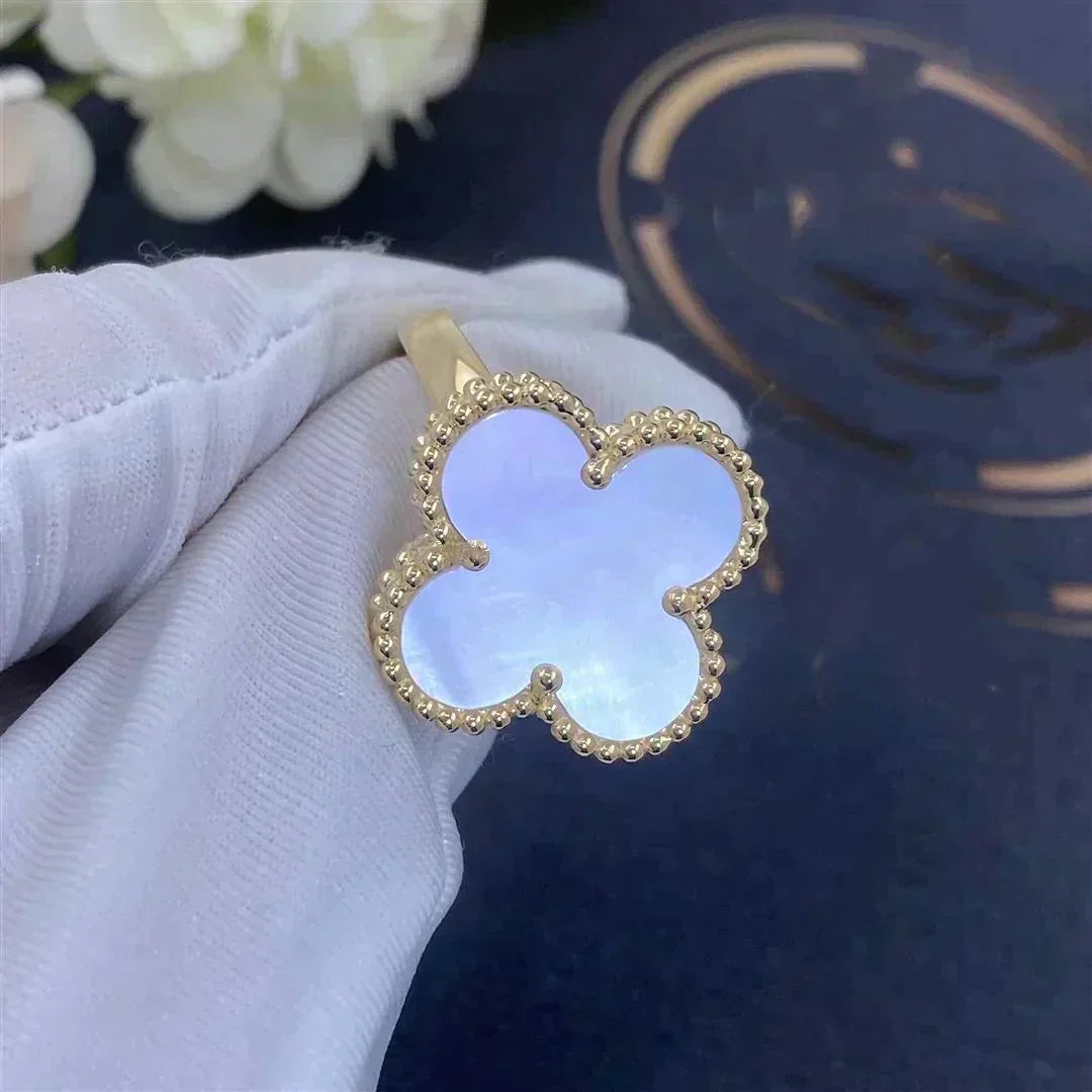 [Glitter Jewelry]CLOVER WHITE MOP RING