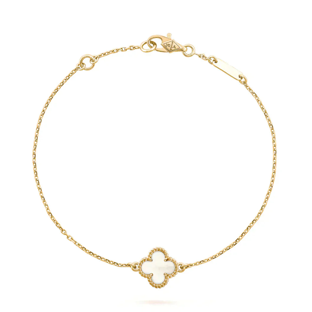 [Glitter Jewelry]CLOVER WHITE MOP SINGLE FLOWER BRACELET