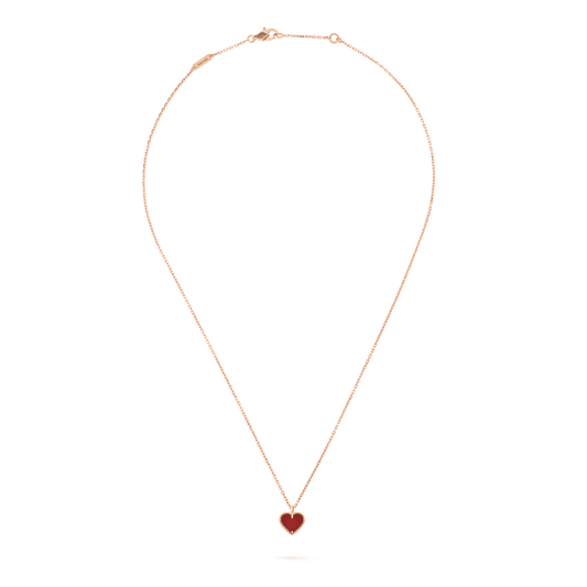 [Glitter Jewelry]SWEET CLOVER CARNELIAN HEART NECKLACE