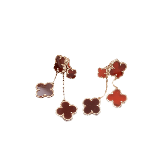 [Glitter Jewelry]CLOVER EARRINGS CARNELIAN 4 MOTIFS PINK GOLD