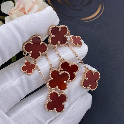 [Glitter Jewelry]CLOVER EARRINGS CARNELIAN 4 MOTIFS PINK GOLD
