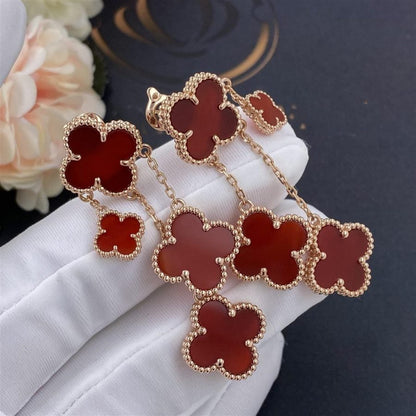 [Glitter Jewelry]CLOVER EARRINGS CARNELIAN 4 MOTIFS PINK GOLD