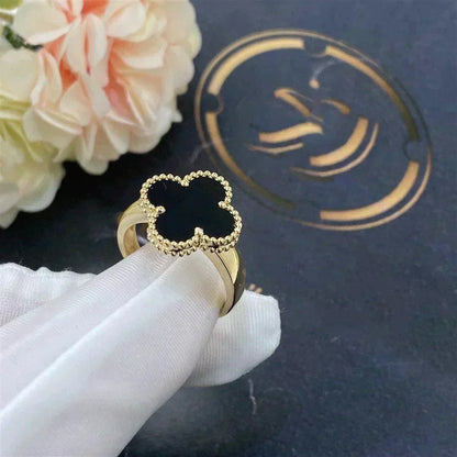 [Glitter Jewelry]CLOVER ONYX RING