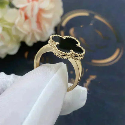 [Glitter Jewelry]CLOVER ONYX RING