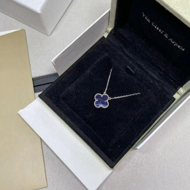 [Glitter Jewelry]CLOVER 15MM PIETERSITE NECKLACE SILVER