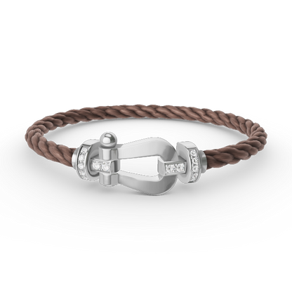 [Glitter Jewelry]FORCE LARGE HORSESHOE HALF DIAMOND BRACELET SILVER