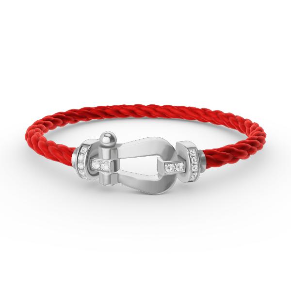 [Glitter Jewelry]FORCE LARGE HORSESHOE HALF DIAMOND BRACELET SILVER