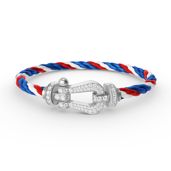 [Glitter Jewelry]FORCE LARGE HORSESHOE FULL DIAMOND BRACELET SILVER