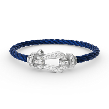 [Glitter Jewelry]FORCE LARGE HORSESHOE FULL DIAMOND BRACELET SILVER