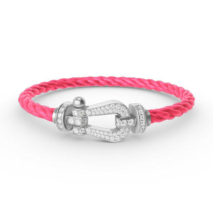 [Glitter Jewelry]FORCE LARGE HORSESHOE FULL DIAMOND BRACELET SILVER